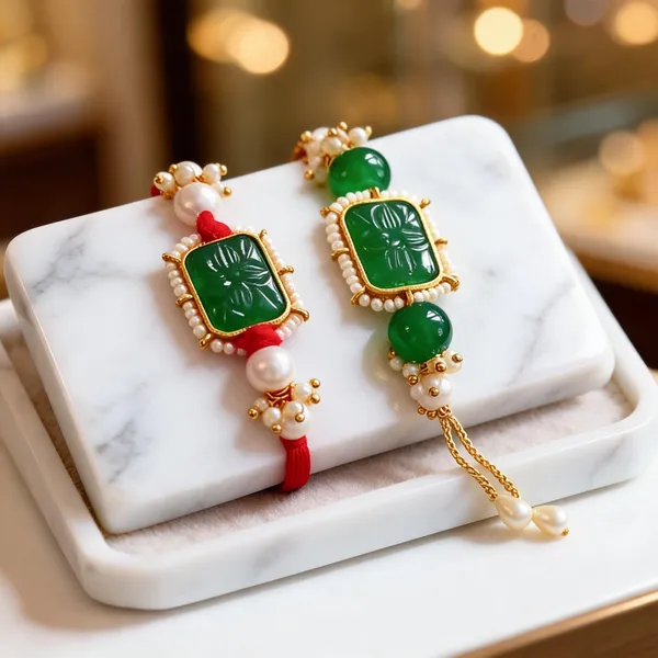 Green_And_White_Rakhi,_Lumba,_Bracelet,_Thali,_Chawal_Roli_Pack_Alloy_For_Brother_And_Sister-In-Law_Pack_Of_2