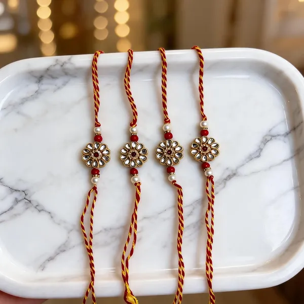 Maroon_And_White_Rakhi,_Lumba,_Bracelet,_Thali,_Chawal_Roli_Pack_Alloy_For_Brother_And_Sister-In-Law_Pack_Of_1
