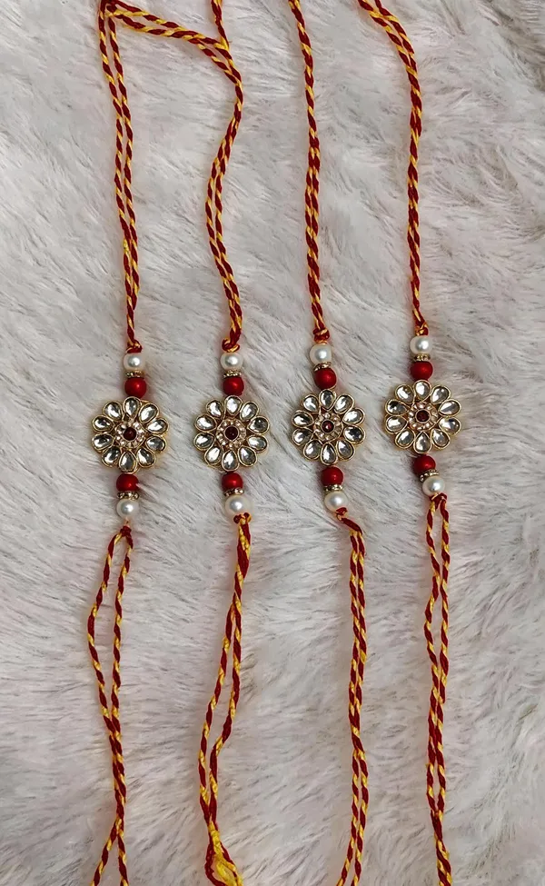 Maroon_And_White_Rakhi,_Lumba,_Bracelet,_Thali,_Chawal_Roli_Pack_Alloy_For_Brother_And_Sister-In-Law_Pack_Of_1