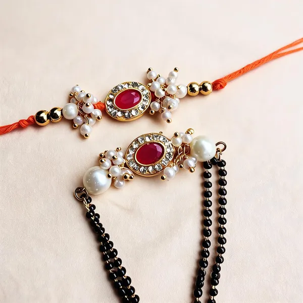 Pink_And_Golden_Rakhi,_Lumba,_Bracelet_Alloy_For_Brother_And_Sister-In-Law_Pack_Of_2