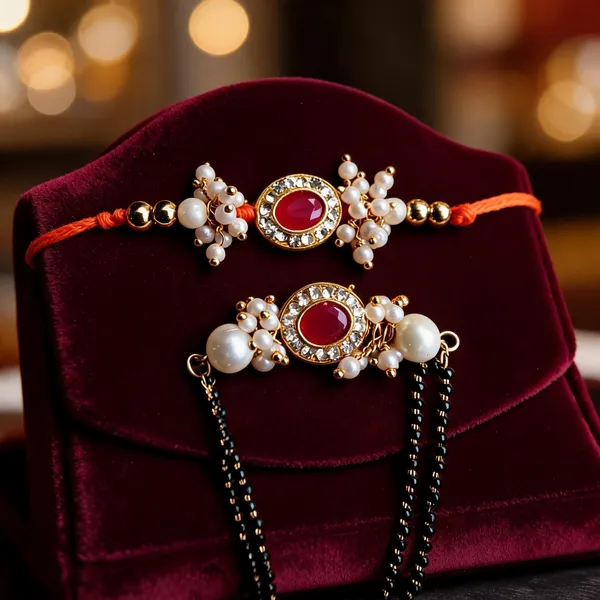 Pink_And_Golden_Rakhi,_Lumba,_Bracelet_Alloy_For_Brother_And_Sister-In-Law_Pack_Of_2