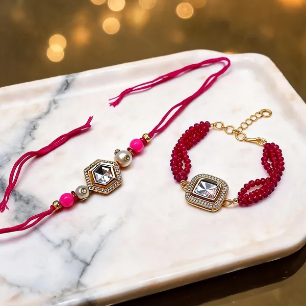 Multicolor_Rakhi,_Bracelet,_Chawal_Roli_Pack_Alloy_For_Brother_And_Sister-In-Law_Pack_Of_2