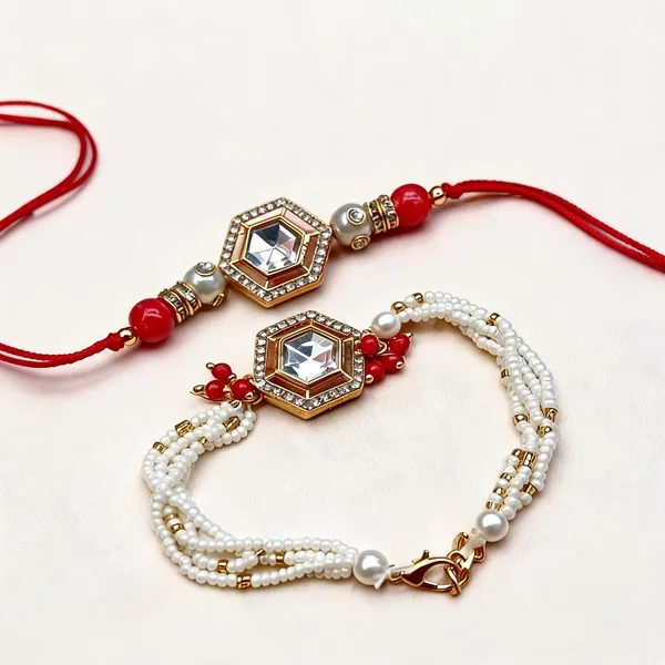 Multicolor_Rakhi,_Bracelet,_Chawal_Roli_Pack_Alloy_For_Brother_And_Sister-In-Law_Pack_Of_2