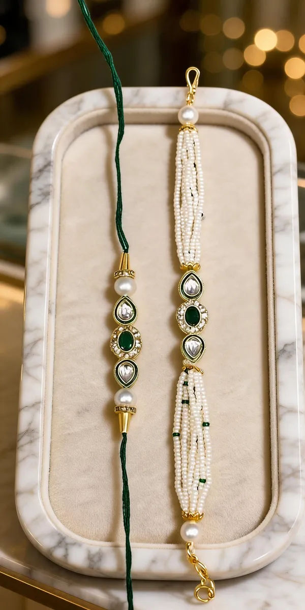 White_And_Green_Rakhi,_Bracelet,_Chawal_Roli_Pack_Alloy_For_Brother_And_Sister-In-Law_Pack_Of_2