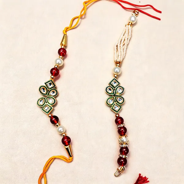 Multicolor_Rakhi,_Bracelet,_Chawal_Roli_Pack_Alloy_For_Brother_And_Sister-In-Law_Pack_Of_2