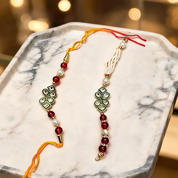 Multicolor_Rakhi,_Bracelet,_Chawal_Roli_Pack_Alloy_For_Brother_And_Sister-In-Law_Pack_Of_2