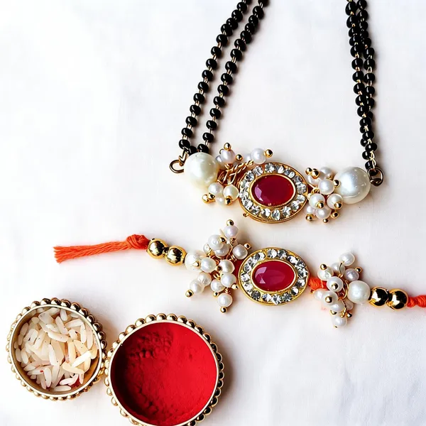 Pink_And_Red_Rakhi,_Lumba,_Bracelet,_Bluetooth_Rakhi,_Chawal_Roli_Pack_Alloy_For_Brother_And_Sister-In-Law_Pack_Of_2