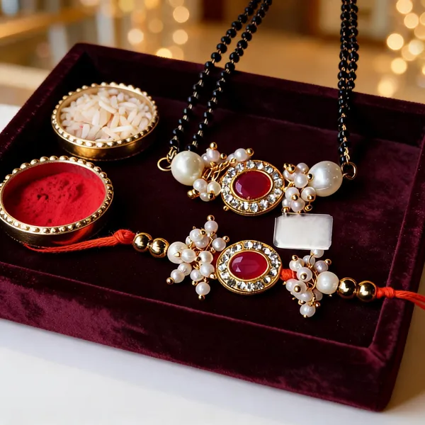Pink_And_Red_Rakhi,_Lumba,_Bracelet,_Bluetooth_Rakhi,_Chawal_Roli_Pack_Alloy_For_Brother_And_Sister-In-Law_Pack_Of_2