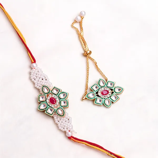 Multicolor_Rakhi,_Bracelet_Alloy_For_Brother_And_Sister-In-Law_Pack_Of_2