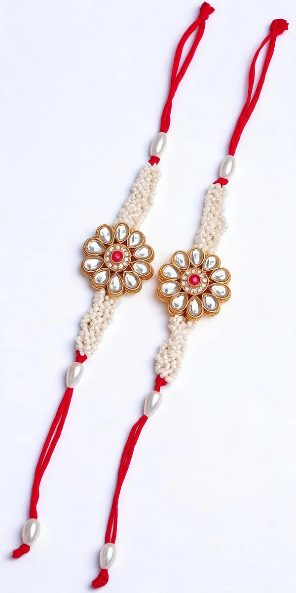 White_And_Maroon_Rakhi_Alloy_For_Brother_And_Sister-In-Law_Pack_Of_2