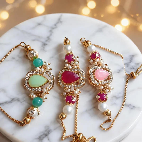 Multicolor_Rakhi,_Lumba,_Bracelet_Alloy_For_Brother_And_Sister-In-Law_Pack_Of_2