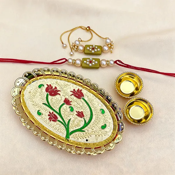 Golden_Rakhi,_Bracelet,_Thali_Alloy_For_Brother_And_Sister-In-Law_Pack_Of_1