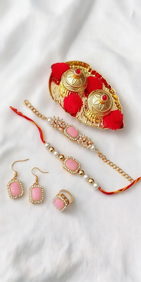 Pich_Rakhi,_Bracelet,_Thali,_Earrings_Alloy_For_Brother_And_Sister-In-Law_Pack_Of_1