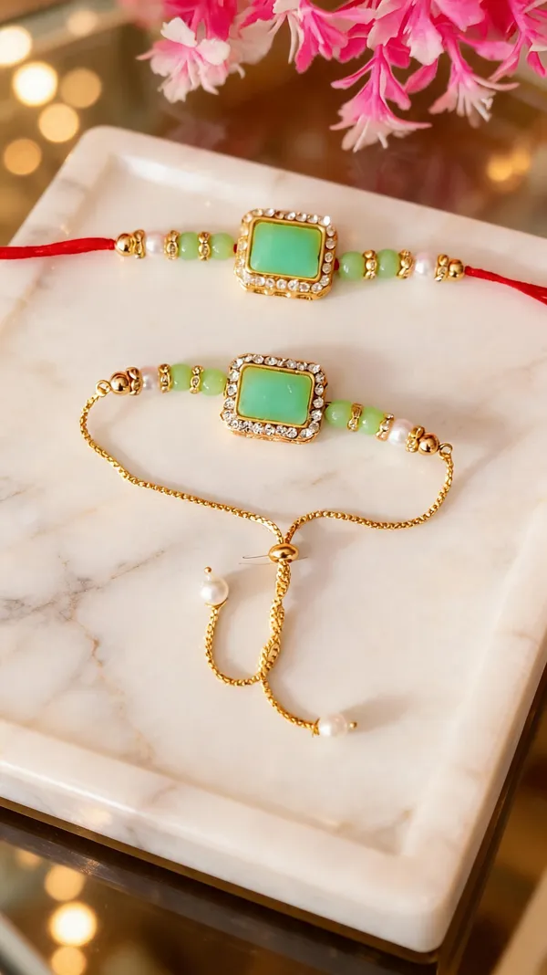 Pista_Green_Rakhi,_Bracelet_Alloy_For_Brother_And_Sister-In-Law_Pack_Of_2