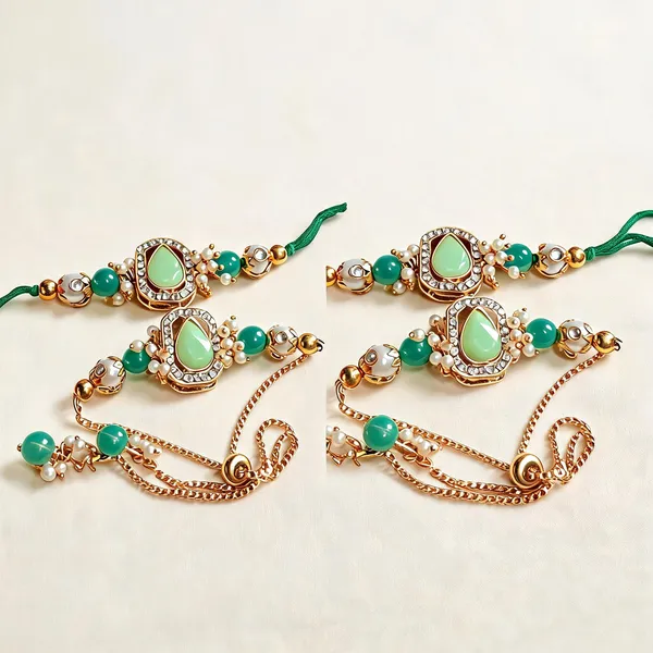 Pista_Green_Rakhi,_Lumba,_Bracelet_Alloy_For_Brother_And_Sister-In-Law_Pack_Of_2