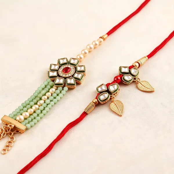 Pista_Green_Rakhi,_Bracelet_Alloy_For_Brother_And_Sister-In-Law_Pack_Of_2