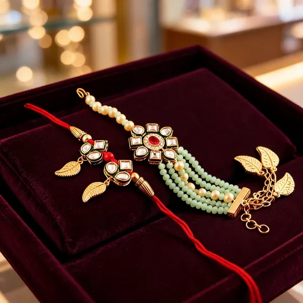Pista_Green_Rakhi,_Bracelet_Alloy_For_Brother_And_Sister-In-Law_Pack_Of_2