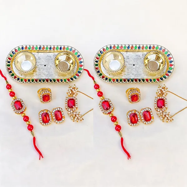 White_And_Red_Rakhi,_Lumba,_Bracelet,_Thali,_Bluetooth_Rakhi_Alloy_For_Brother_And_Sister-In-Law_Pack_Of_2