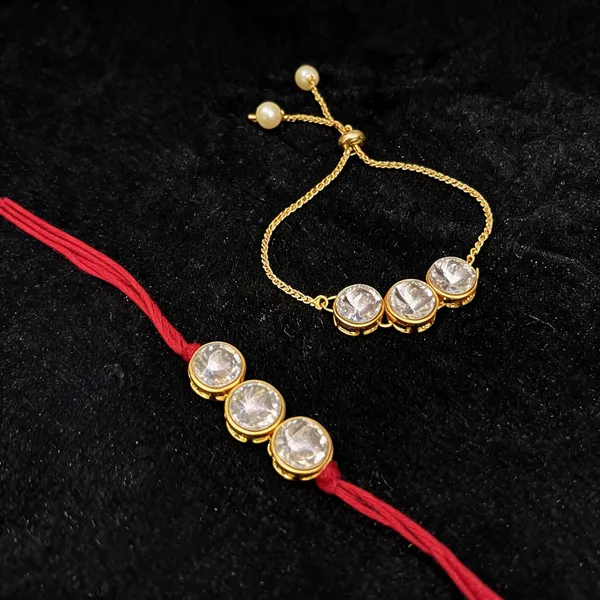 White_Rakhi,_Lumba,_Bracelet_Alloy_For_Brother_And_Sister-In-Law_Pack_Of_2