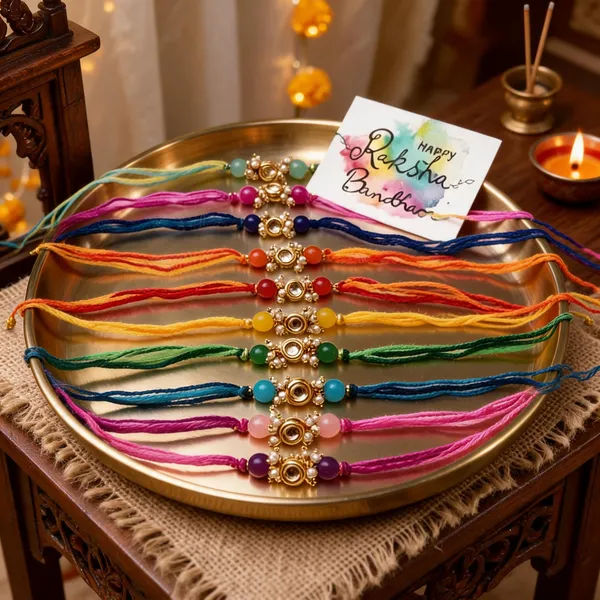 Multicolor_Rakhi_Alloy_For_Brother_And_Sister-In-Law_Pack_Of_2