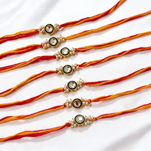 Multicolor_Rakhi,_Lumba,_Bracelet_Alloy_For_Brother_And_Sister-In-Law_Pack_Of_2