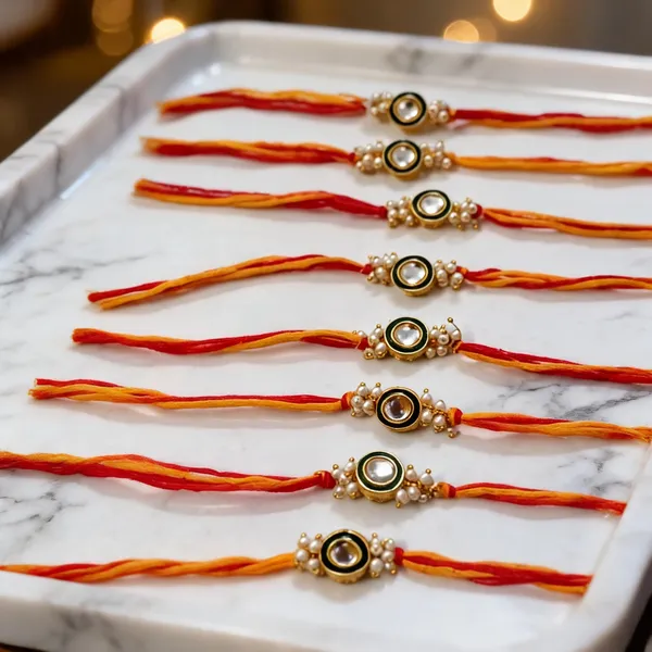 Multicolor_Rakhi,_Lumba,_Bracelet_Alloy_For_Brother_And_Sister-In-Law_Pack_Of_2