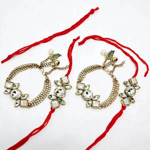 White_Rakhi,_Bracelet_Alloy_For_Women_And_Men_Pack_Of_2