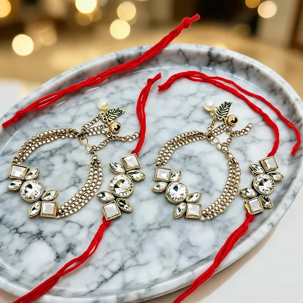 White_Rakhi,_Bracelet_Alloy_For_Women_And_Men_Pack_Of_2