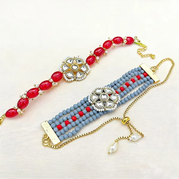 Multicolor_Rakhi,_Bracelet_Alloy_For_Brother_And_Sister-In-Law_Pack_Of_2