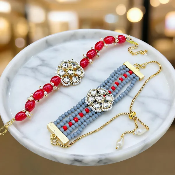 Multicolor_Rakhi,_Bracelet_Alloy_For_Brother_And_Sister-In-Law_Pack_Of_2