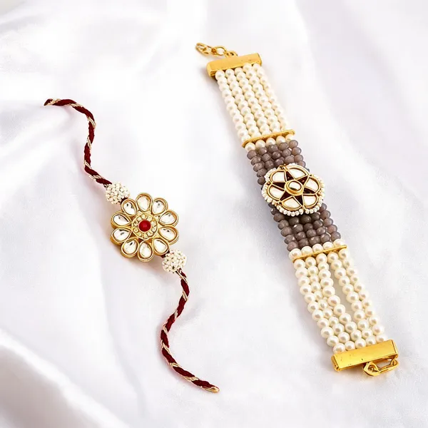 Multicolor_Rakhi,_Bracelet_Alloy_For_Brother_And_Sister-In-Law_Pack_Of_2