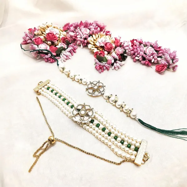White_And_Green_Rakhi,_Bracelet_Alloy_For_Brother_And_Sister-In-Law_Pack_Of_1