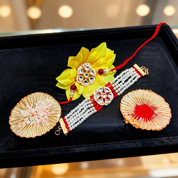 Red_And_White_Rakhi,_Lumba,_Bracelet,_Chawal_Roli_Pack_Alloy_For_Brother_And_Sister-In-Law_Pack_Of_2