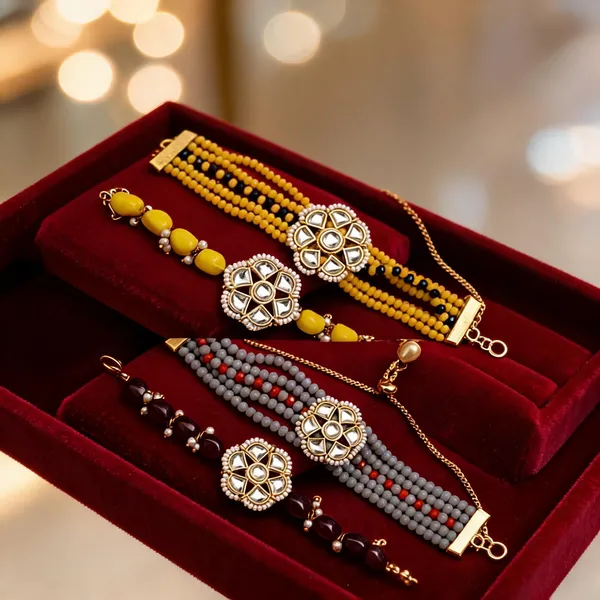 Multicolor_Rakhi,_Bracelet_Alloy_For_Brother_And_Sister-In-Law_Pack_Of_1