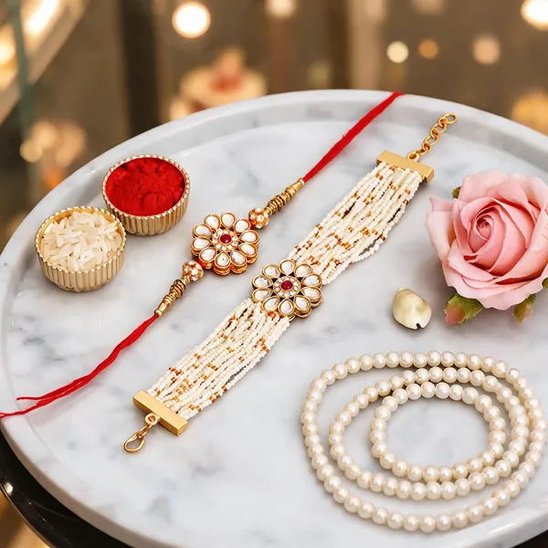 White_And_Maroon_Rakhi,_Bracelet,_Chawal_Roli_Pack_Alloy_For_Brother_And_Sister-In-Law_Pack_Of_1