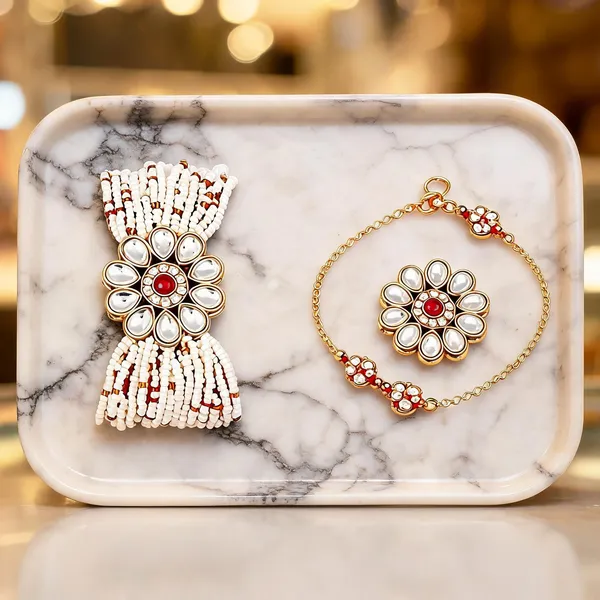 White_And_Maroon_Rakhi,_Bracelet,_Chawal_Roli_Pack_Alloy_For_Brother_And_Sister-In-Law_Pack_Of_2
