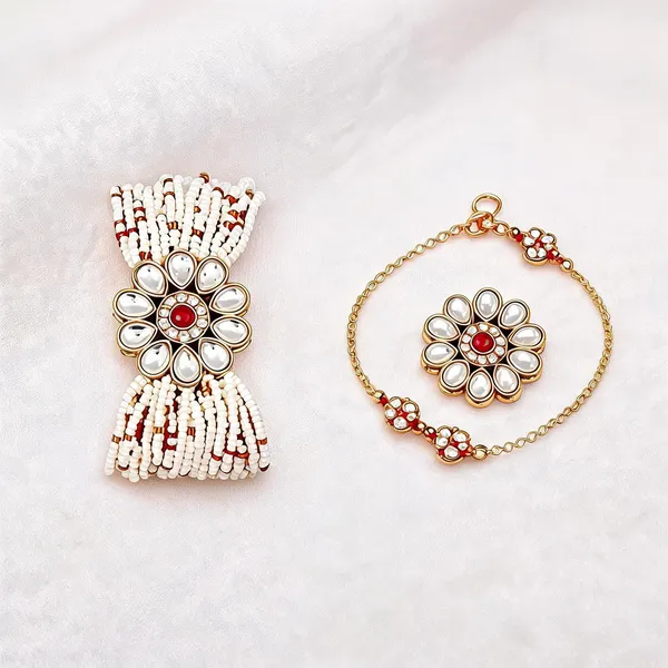 White_And_Maroon_Rakhi,_Bracelet,_Chawal_Roli_Pack_Alloy_For_Brother_And_Sister-In-Law_Pack_Of_2