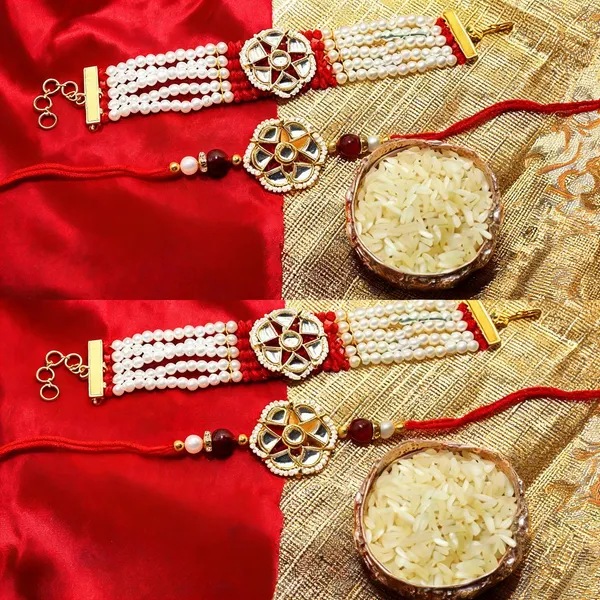 White_And_Red_Rakhi,_Lumba,_Bracelet,_Chawal_Roli_Pack_Alloy_For_Brother_And_Sister-In-Law_Pack_Of_2