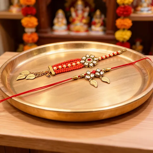 Red_And_Lcd_Rakhi,_Lumba_Alloy_For_Brother_And_Sister-In-Law_Pack_Of_1