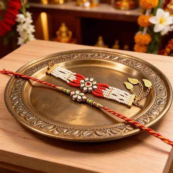 Red_And_White_Rakhi,_Lumba_Alloy_For_Brother_And_Sister-In-Law_Pack_Of_1