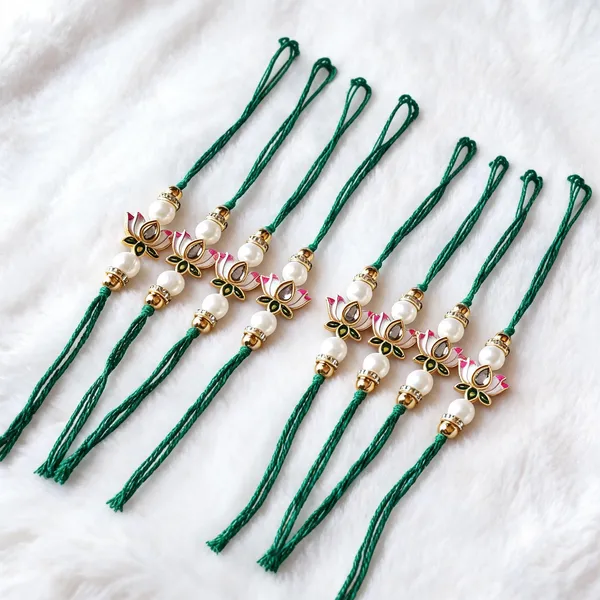 Multicolor_Rakhi,_Lumba,_Bracelet_Alloy_For_Brother_And_Sister-In-Law_Pack_Of_2