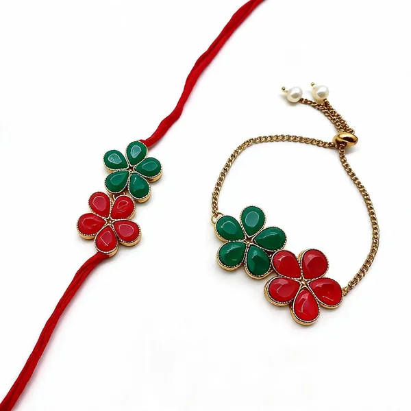 Green_And_Red_Rakhi_Alloy_For_Brother_And_Sister-In-Law_Pack_Of_2