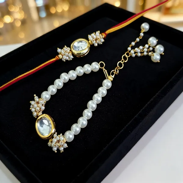 White_Rakhi,_Lumba,_Bracelet,_Chawal_Roli_Pack_Alloy_For_Brother_And_Sister-In-Law_Pack_Of_2