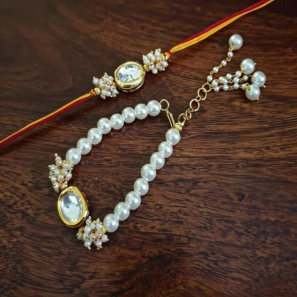 White_Rakhi,_Lumba,_Bracelet,_Chawal_Roli_Pack_Alloy_For_Brother_And_Sister-In-Law_Pack_Of_2