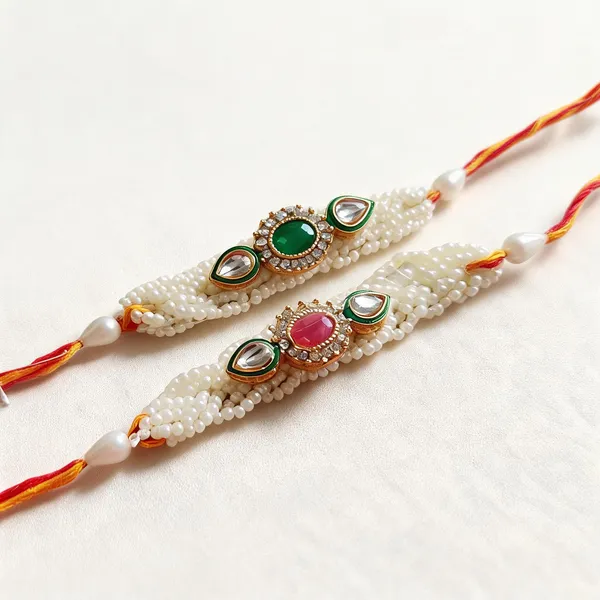 Multicolor_Rakhi,_Lumba,_Bracelet,_Chawal_Roli_Pack_Alloy_For_Brother_And_Sister-In-Law_Pack_Of_2