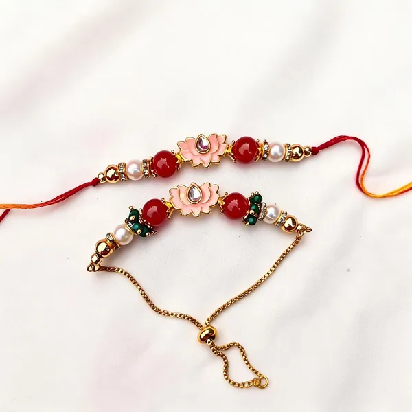 Multicolor_Rakhi,_Lumba,_Bracelet_Alloy_For_Brother_And_Sister-In-Law_Pack_Of_2