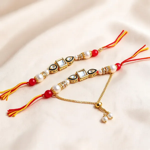 Red_And_White_Rakhi,_Lumba,_Bracelet,_Chawal_Roli_Pack_Alloy_For_Brother_And_Sister-In-Law_Pack_Of_2