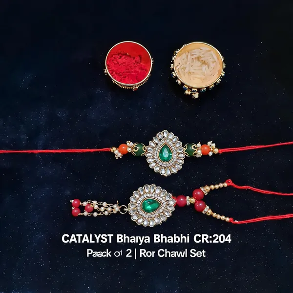 Green_And_White_Rakhi,_Bracelet,_Chawal_Roli_Pack_Alloy_For_Brother_And_Sister-In-Law_Pack_Of_2