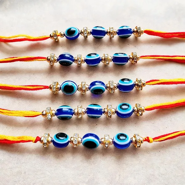 Blue_Rakhi,_Bracelet_Alloy_For_Brother_And_Sister-In-Law_Pack_Of_2