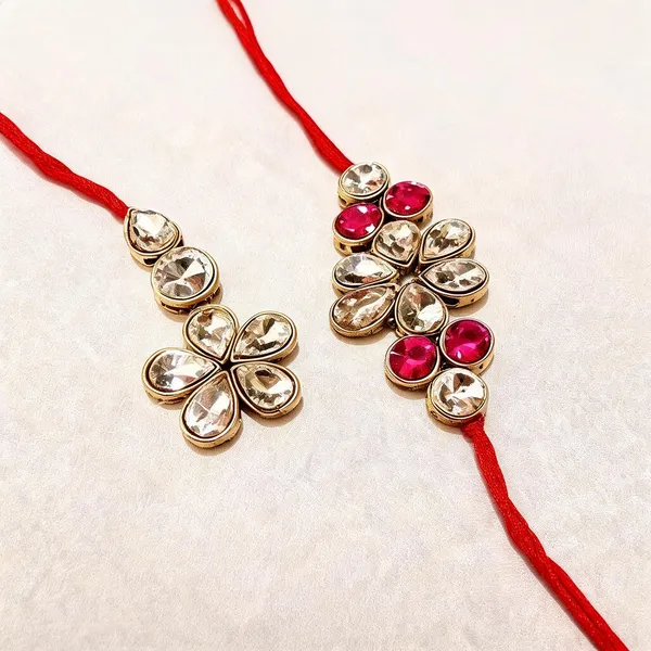White_And_Pink_Rakhi,_Lumba,_Bracelet,_Chawal_Roli_Pack_Alloy_For_Brother_And_Sister-In-Law_Pack_Of_2